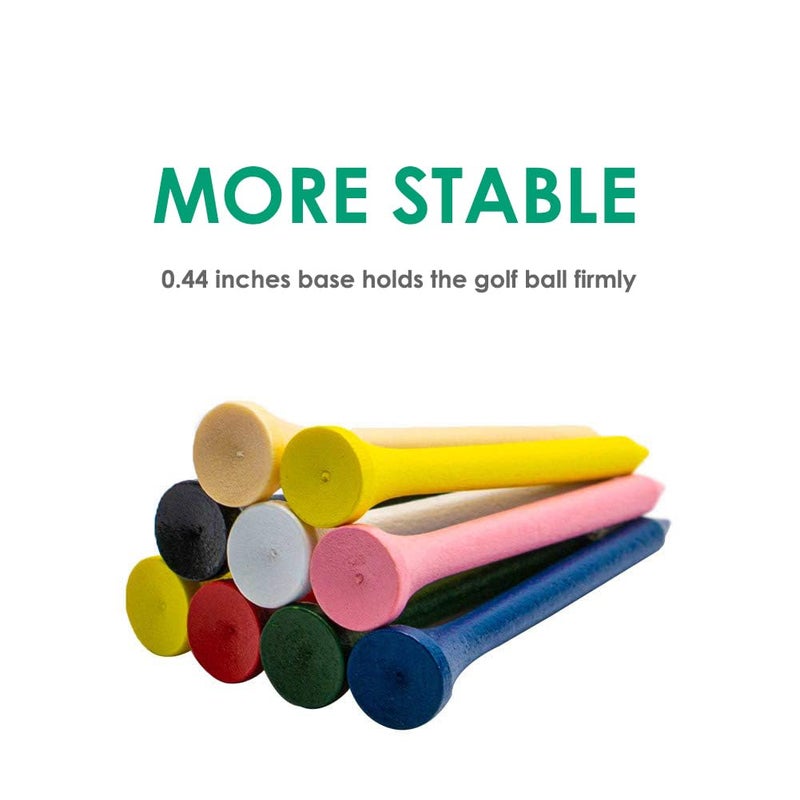 THIODOON Golf tees 2 3/4 inch Less Friction Wood Tees Training for Golfer Professional Natural Wood Golf tees Bulk 100 Count Golfing Tees - Image 4
